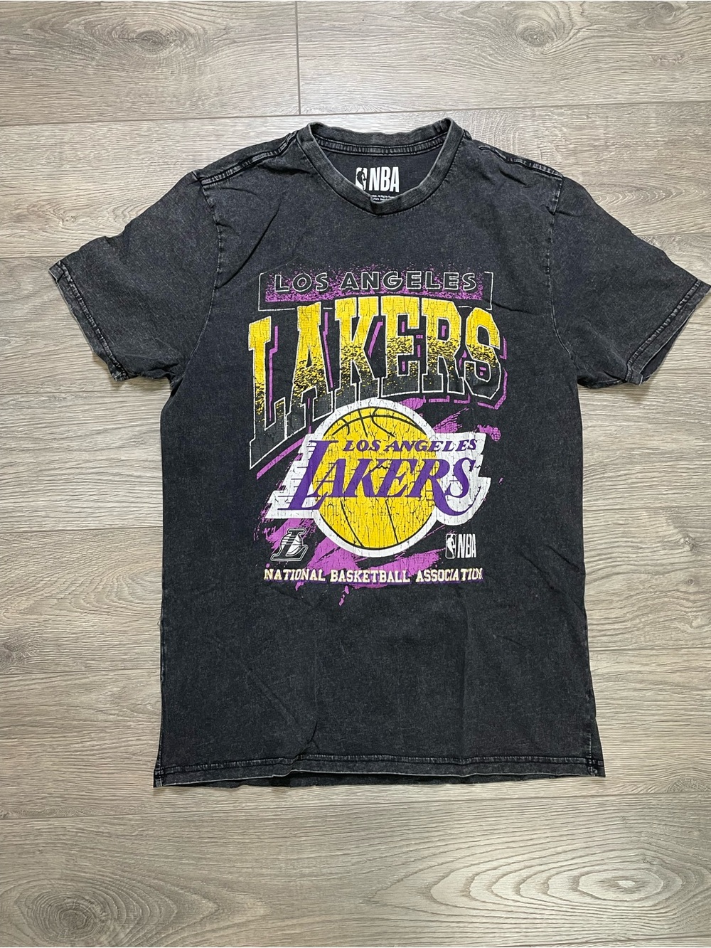NBA Los‎ Angeles Lakers Tee - Black with Yellow & Purple Graphics